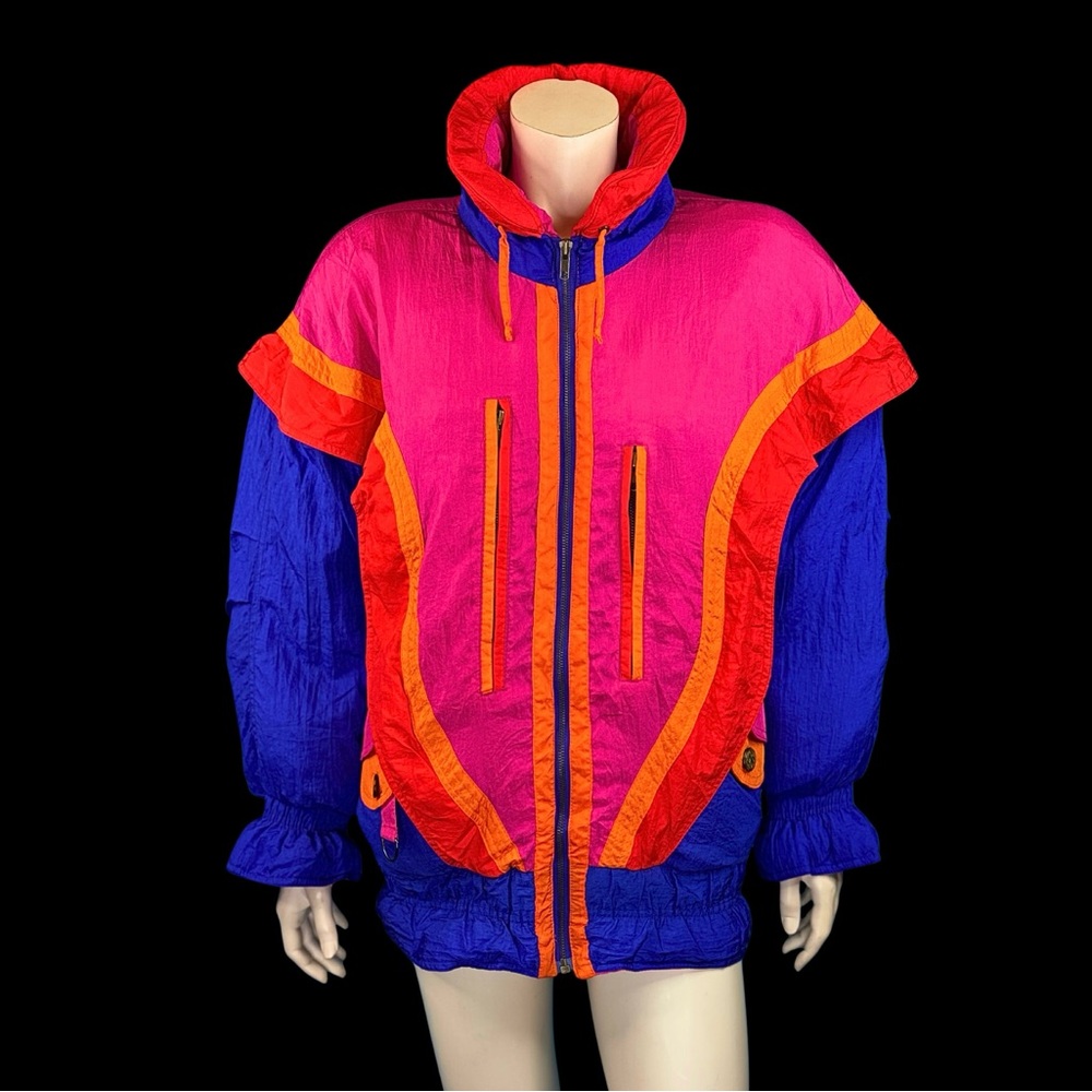 80s Vintage Vibrant Oversized Down Ski Jacket / XS S M